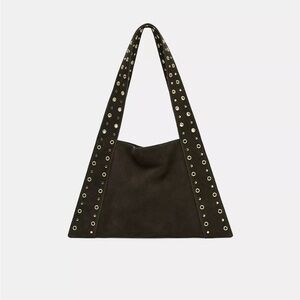 ZARA suede studded shoulder bag